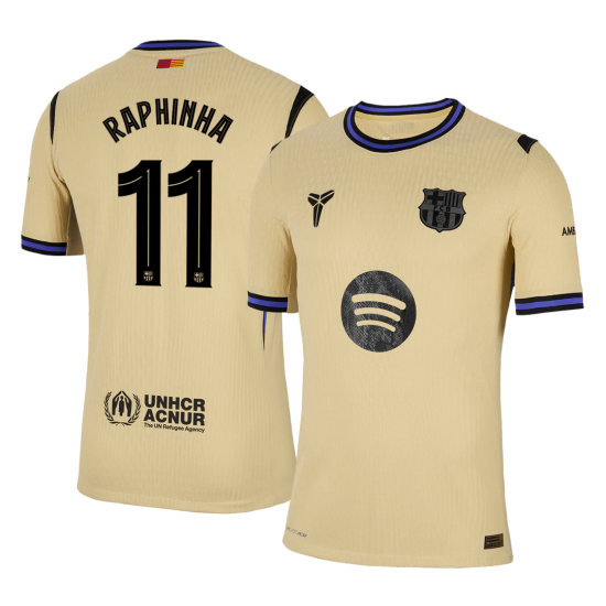 RAPHINHA #11 Barcelona Away Match Jersey Player Version 2025/26 - UCL