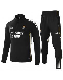 Real Madrid 1/4 Zipper Sweat Kit(Top+Pants) Black 2025/26